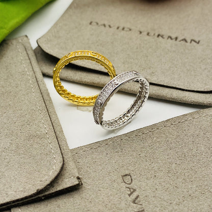Pave Diamond Quatrefoil Eternity Band Ring, Designer Cable Interior Comfort Fit Ring